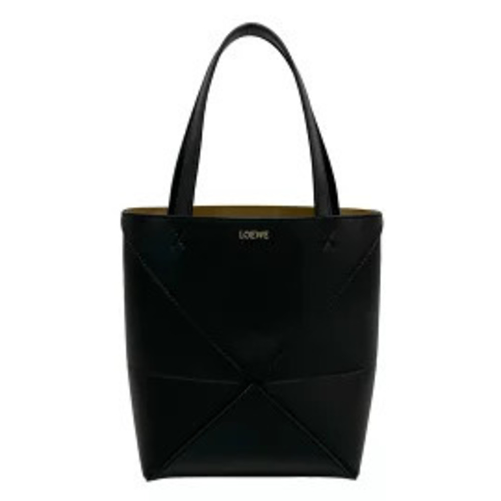Loewe Puzzlefold Tote Bag Foldable Stamped Leather Black